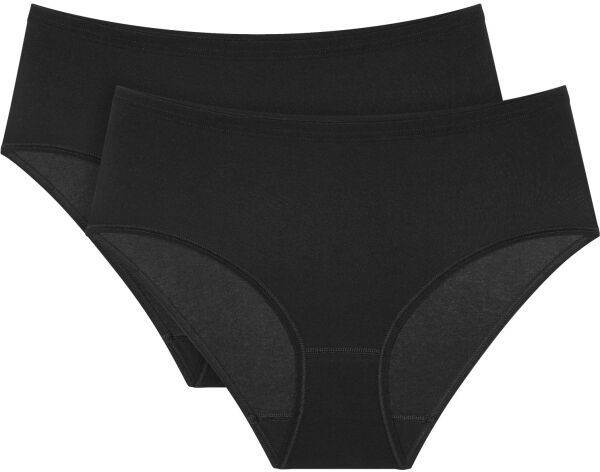TRIUMPH SENSE OF COTTON MIDI 2P Dámske nohavičky, čierna, veľkosť