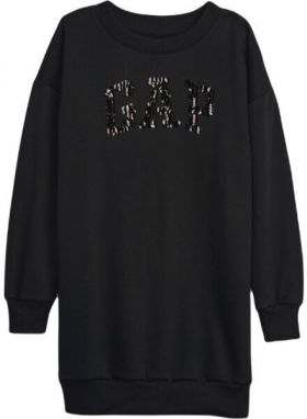 GAP FRCH FLEECE LOGO Dievčenské šaty, čierna, veľkosť