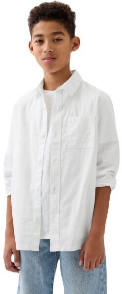 GAP LS LINEN Chlapčenská košeľa, biela, veľkosť