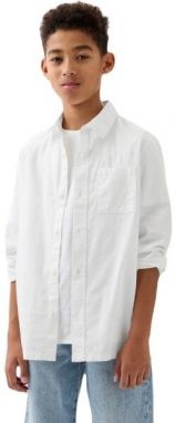 GAP LS LINEN Chlapčenská košeľa, biela, veľkosť