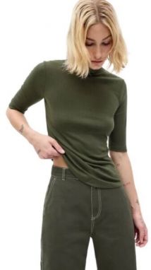 GAP BABY RIB MOCK Dámske tričko, khaki, veľkosť