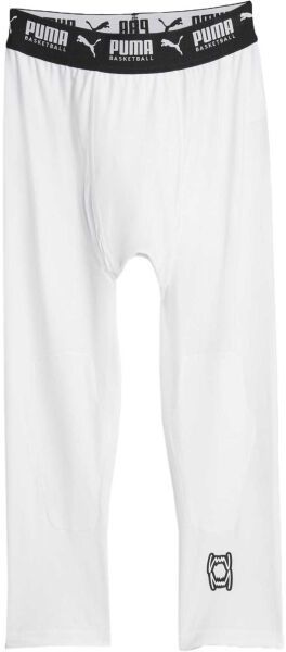 Puma HOOPS TEAM 3/4 TIGHT BASELAYER Basketbalové elastické nohavice, biela, veľkosť
