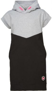 Lewro AIZAN Dievčenské krátke šaty s kapucňou, sivá, veľkosť 116-122