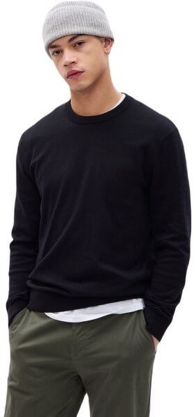 GAP MAINSTAY CREW Pánsky sveter, čierna, veľkosť