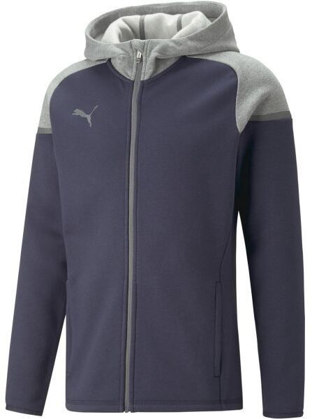 Puma TEAMCUP CASUALS HOODED JACKET Pánska športová bunda, tmavo modrá, veľkosť