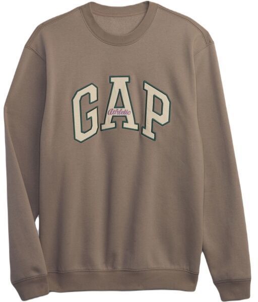 GAP HO23 CORE LOGO CREW Pánska mikina, hnedá, veľkosť