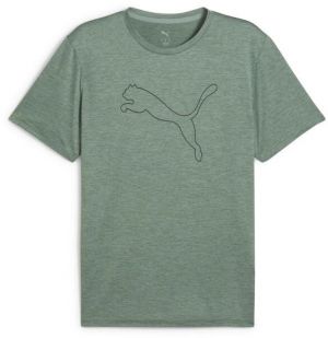 Puma M TAD ESSENTIAL HEATHER CAT TEE Pánske tričko, tmavě zelená, veľkosť