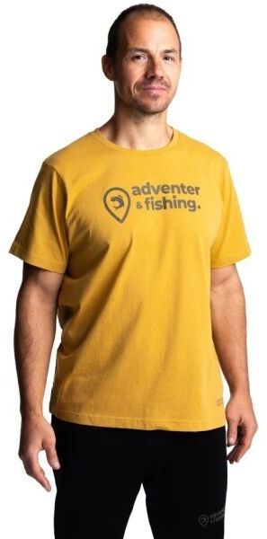 ADVENTER & FISHING CARP Pánske bavlnené tričko, žltá, veľkosť