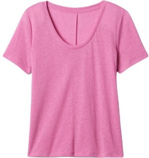 GAP V-SS LINEN SCOOP Dámske tričko, ružová, veľkosť