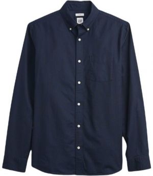 GAP V-LS STANDARD OXFORD Pánska košeľa, tmavo modrá, veľkosť