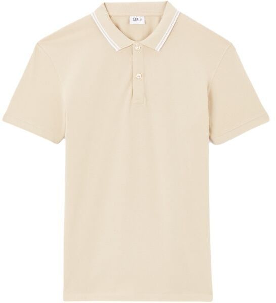 CELIO LEPRIME Pánske polo tričko, béžová, veľkosť