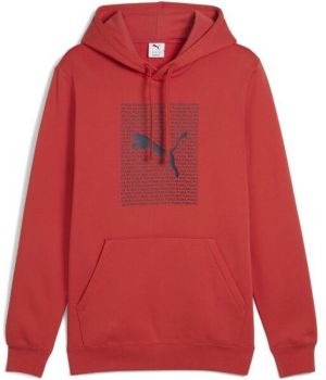 Puma ESSENTIALS LOGO LAB HOOODIE FL Pánska mikina, červená, veľkosť