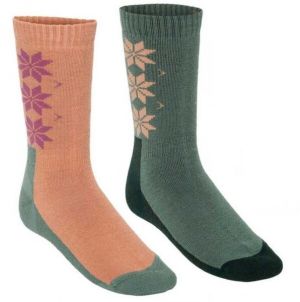 KARI TRAA WOOL SOCK 2PK Dámske merino ponožky, tmavo zelená, veľkosť