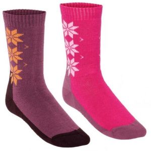 KARI TRAA WOOL SOCK 2PK Dámske merino ponožky, fialová, veľkosť