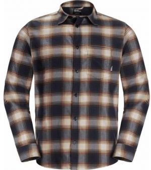 Jack Wolfskin WANDERWEG SHIRT M Pánska outdoorová košeľa, čierna, veľkosť