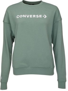 Converse WORDMARK BOYFRIEND CREW Dámska mikina, zelená, veľkosť