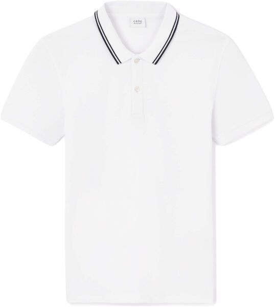 CELIO LEPRIME Pánske polo tričko, biela, veľkosť
