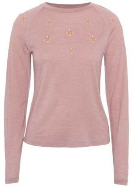 KARI TRAA SUMMER WOOL LONG SLEEVE Dámske vlnené tričko, ružová, veľkosť