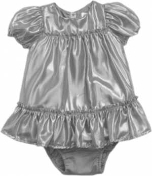 GAP SATIN Dievčenské šaty, strieborná, veľkosť