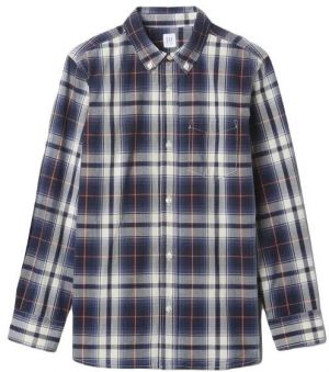 GAP FA24 LS POPLIN Chlapčenská košeľa, tmavě modrá, veľkosť