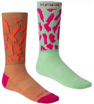 KARI TRAA PUFFIN SOCK 2PK Dámske vlnené ponožky, hnedá, veľkosť