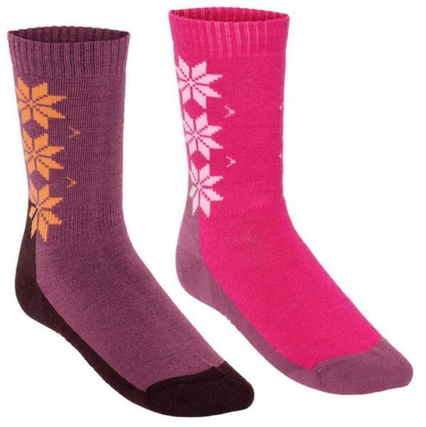 KARI TRAA WOOL SOCK 2PK Dámske merino ponožky, fialová, veľkosť