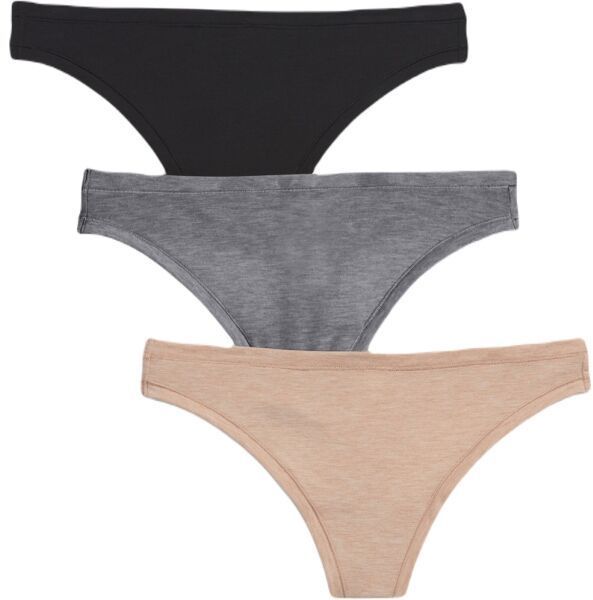 GAP BREATHE THONG 3PK Dámske nohavičky, béžová, veľkosť