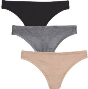 GAP BREATHE THONG 3PK Dámske nohavičky, béžová, veľkosť