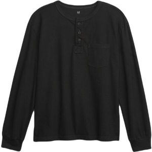 GAP LS VINTAGE HENLEY Chlapčenské tričko, čierna, veľkosť