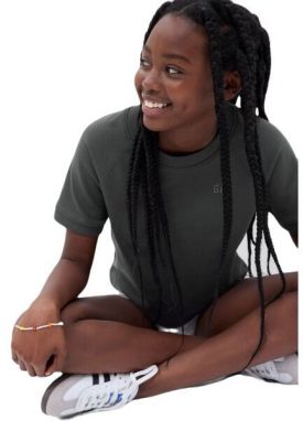 GAP IE CROPPED ACTIVE Dievčenské tričko, tmavo sivá, veľkosť