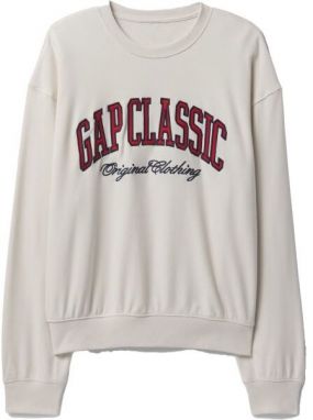 GAP CLASSIC LOGO CREW Pánska mikina, béžová, veľkosť
