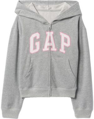 GAP V-FRCH LOGO Dievčenská mikina s logom, sivá, veľkosť