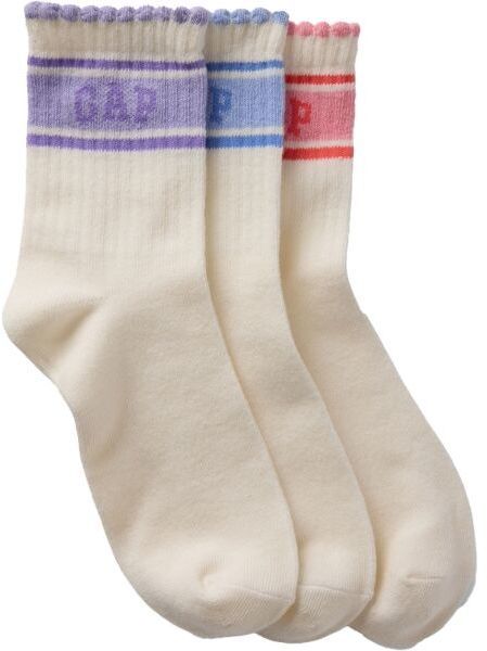 GAP FEB LOGO CRW 3PK Dievčenské ponožky, béžová, veľkosť