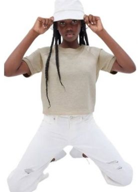 GAP IE CROPPED ACTIVE Dievčenské tričko, béžová, veľkosť