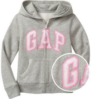 GAP LOGO FZ Dievčenská mikina, sivá, veľkosť
