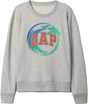GAP FRAN LOGO Detská mikina, sivá, veľkosť