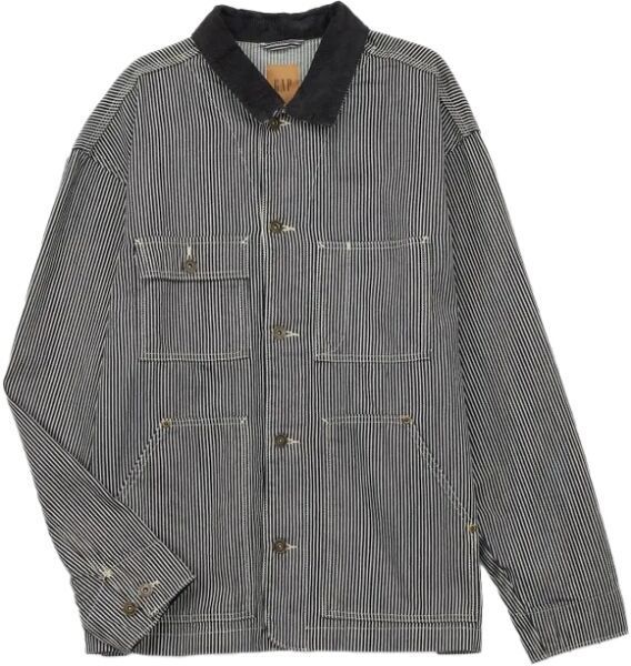 GAP CORD COLLAR RAILROAD Pánska bunda, sivá, veľkosť