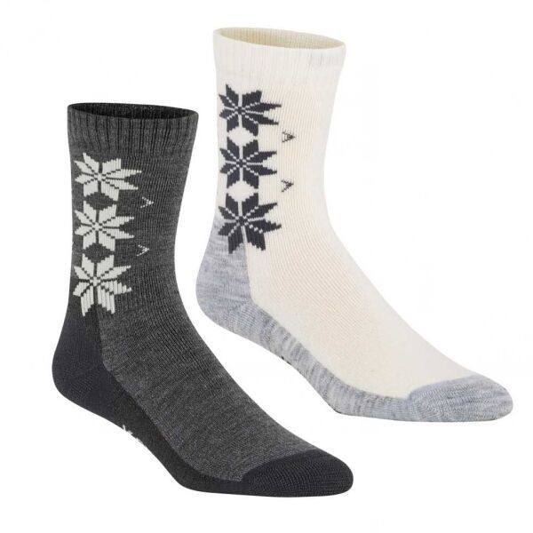 KARI TRAA WOOL SOCK 2PK Dámske merino ponožky, tmavě šedá, veľkosť