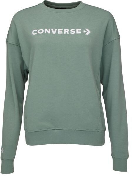 Converse WORDMARK BOYFRIEND CREW Dámska mikina, zelená, veľkosť