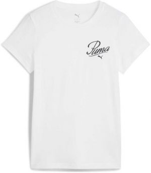 Puma ESSENTIALS SCRIPT TEE Dámske tričko, biela, veľkosť