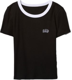 GAP SMALL LOGO RINGER Dámske tričko, čierna, veľkosť