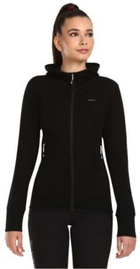 KILPI WOLIE Dámsky vlnený sveter s kapucňou, čierna, veľkosť