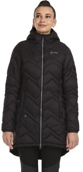 KILPI LEILA Dámsky zateplený kabát, čierna, veľkosť