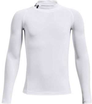 Under Armour HG ARMOUR MOCK Chlapčenské kompresné tričko, biela, veľkosť XS