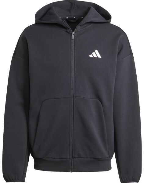adidas FUTURE ICONS 3-STRIPES FULL ZIP HOODIE Pánska mikina, čierna, veľkosť