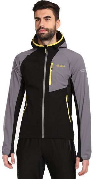 KILPI BALEO Pánska softshellová bežecká bunda, sivá, veľkosť XXXL