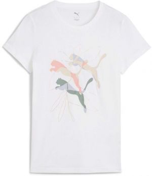 Puma GRAPHICS BRANDED LEAF TEE Dámske tričko, biela, veľkosť