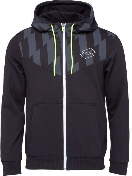 Lotto LOGO VI FULL-ZIP HOODIE Pánska mikina, čierna, veľkosť