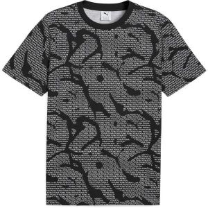 Puma ESSENTIALS LOGO LAB AOP TEE Pánske tričko, tmavě šedá, veľkosť