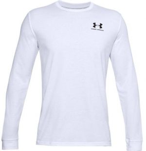 Under Armour SPORTSTYLE LEFT CHEST LS Pánske tričko, biela, veľkosť M